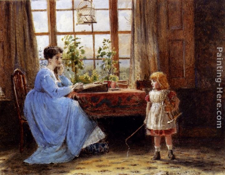 George Goodwin Kilburne A Mother And Child In An Interior